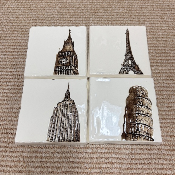 Restoration Hardware Architectural Landmarks Ceramic Coasters